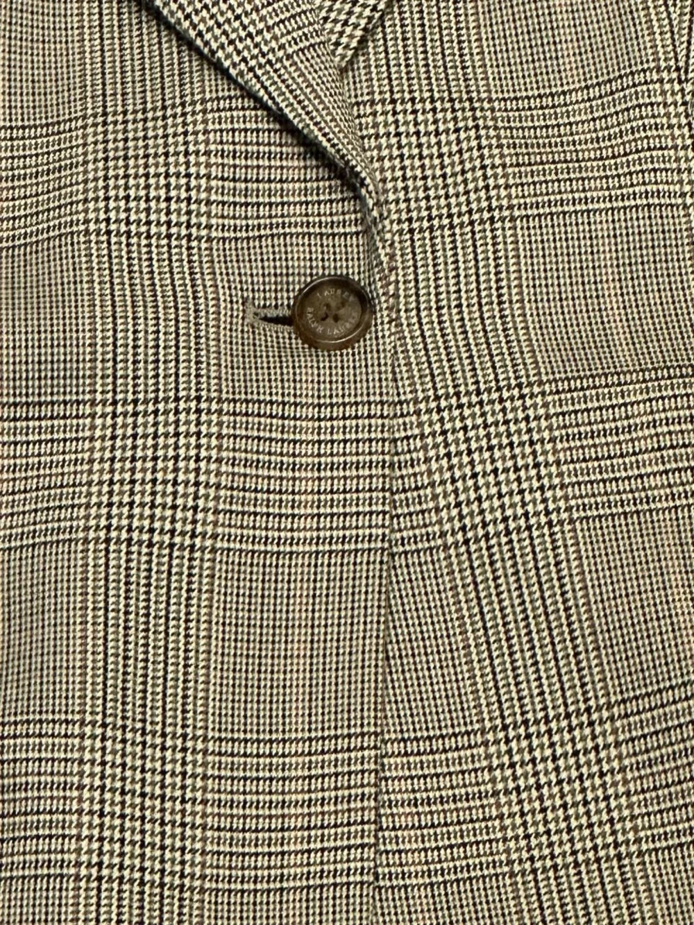 NWT Ralph Lauren Tan and Black Plaid Single-Button Blazer - Picture 6 of 11